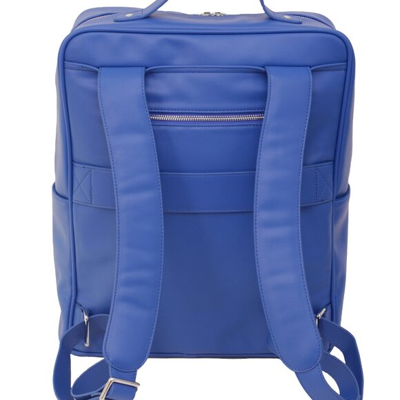 BLUE BACKPACK MONOCHROME VEGAN LEATHER - Picture 5 of 5